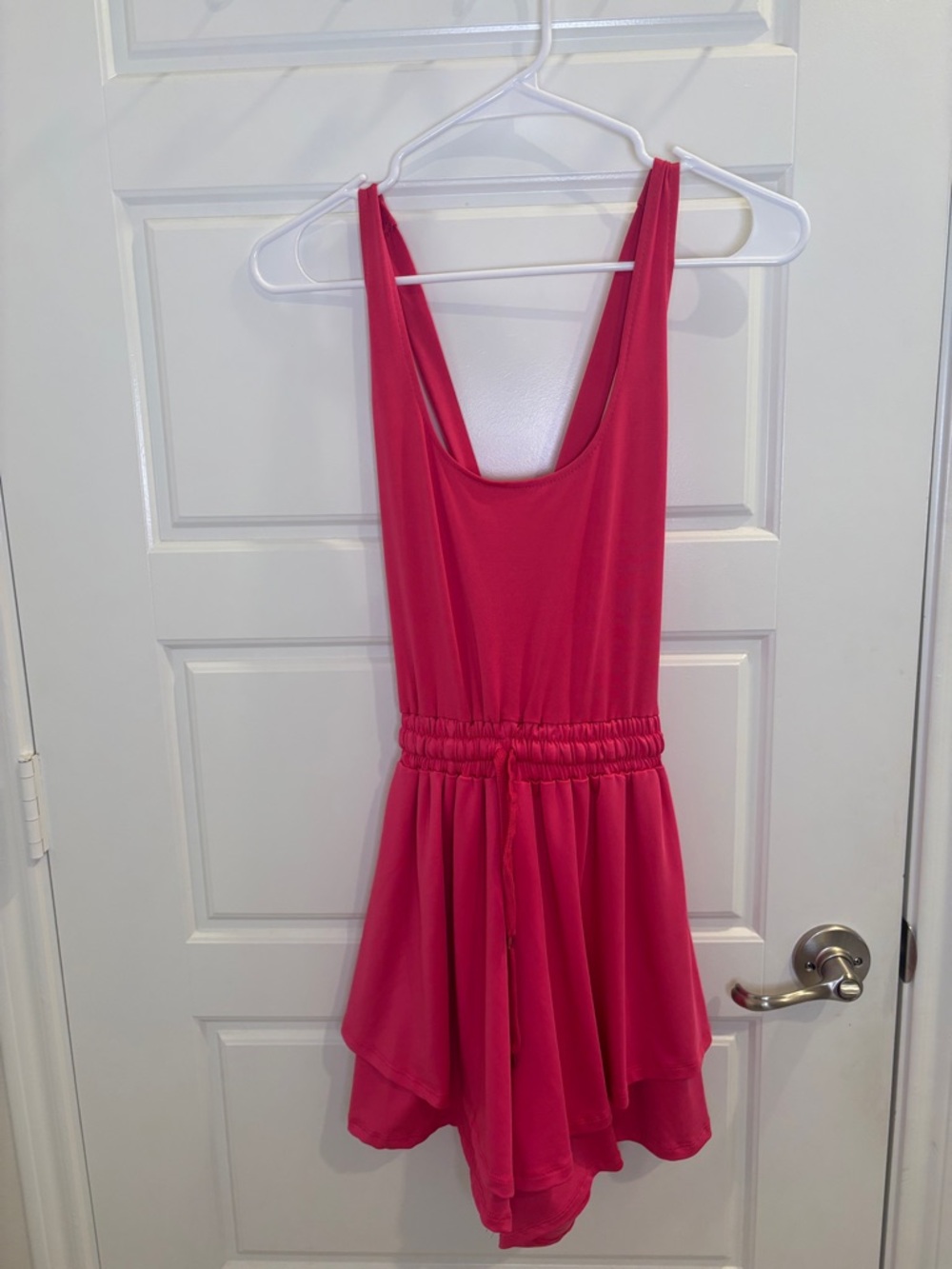 Free People Pink Athletic Romper M Built In Shorts Skort Dress Activewear